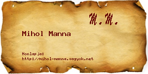 Mihol Manna névjegykártya